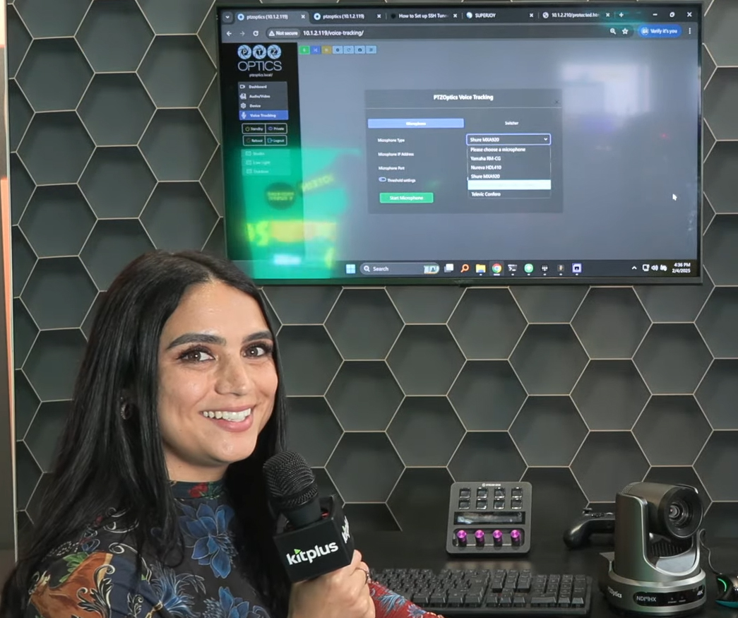 Silke Brown standing in front of monitor